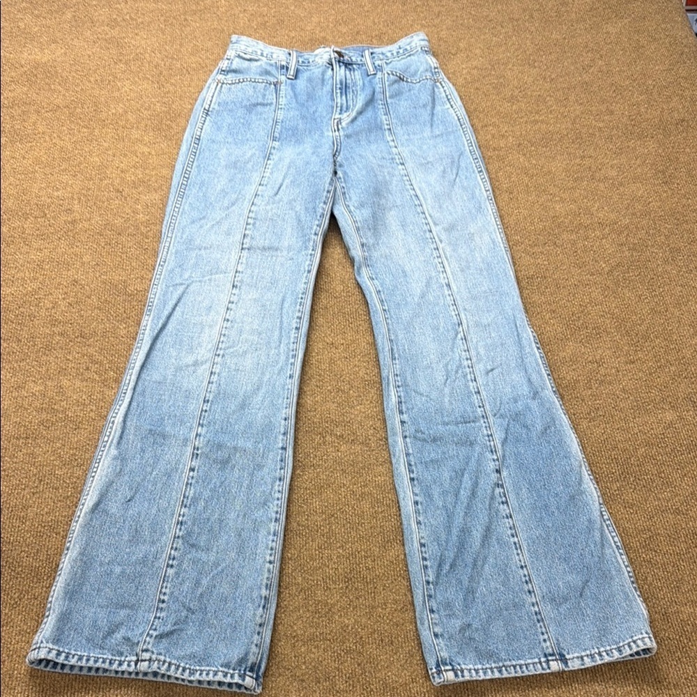 Madewell Jeans Women Sz 25 Light Wash 11" High Rise Flare Western Bootcut